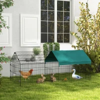 PawHut 73" Small Animal Cage with Roof, Indoor/Outdoor Use,  for Chicken, Rabbits, Chinchillas, Green(m-1)
