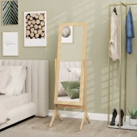 HOMCOM Adjustable Angle Dressing Full Length Mirror, Oak(m-10)