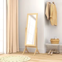 HOMCOM Adjustable Angle Dressing Full Length Mirror, Oak(m-9)
