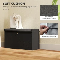 HOMCOM Shoe Storage with Seat, Upholstered Hallway Bench, Shoe Bench with Flip Drawer, Adjustable Shelf for 8 Pairs of Shoes(m-7)