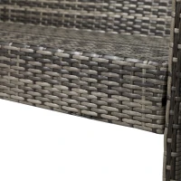 Outsunny 4 Pieces Patio Furniture Sets with A Loveseat, Two Armchairs and A Coffee Table, Outdoor Conversation Set with Glass Top Table, Grey PE Rattan and Cream White Cushions(m-11)