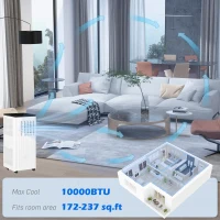 HOMCOM 10000 BTU Smart WiFi Enabled Portable Air Conditioner for Rooms Up to 237 Sq. Ft., 3-in-1 Moible AC Unit with Dehumidifier, Fan, Sleep, App & Remote, 24H Timer, Window Installation Kit, White(m-5)