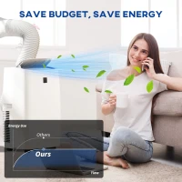 HOMCOM 14000 BTU Portable Air Conditioner, AC Unit with Cool, Dehumidifier, Fan, 700 Sq. ft, 24H Timer On Off, Window Kit(m-10)