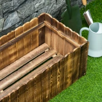 Outsunny 40" x 16" x 12"  Wooden Raised Garden Bed, Raised Planter Box, Planter Raised Bed with Drainage Holes, Natural(m-9)