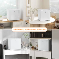 HOMCOM 1.1 Cu.Ft Countertop Mini Freezer, Compact Upright Freezer with Removable Shelves, White(m-9)