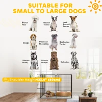 PawHut 8 Panel Pet Playpen Play Yard Fence Home DIY Heavy-Duty Metal Foldable Indoor Outdoor 47"H(m-6)