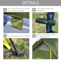 Outsunny 7' x 6' Lightweight 2 Person Pop-Up Camping Tent With Removable Waterproof Rainfly(m-5)