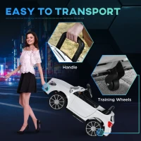 Aosom Replacement for Electric Kids Ride On Car Mercedes GLA AMG Licensed 6v Battery Powered Vehicle with High/Low Speed Headlight Music Remote Control White(m-7)