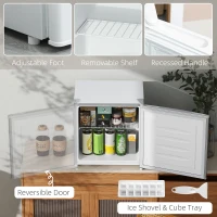 HOMCOM 1.1 Cu.Ft Countertop Mini Freezer, Compact Upright Freezer with Removable Shelves, White(m-6)