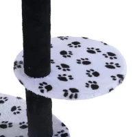 PawHut 60" Multi-Level Plush Cat Tree, Tall Cat Tower with Scratching Posts and Hammock, White(m-5)