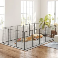 PawHut 16 Panels Dog Playpen with Strap, Portable & DIY, for Large Dogs, for Yard, RV, Camping, Garden, 47" Height(m-8)