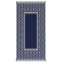Outsunny Reversible Outdoor Rug, Waterproof Plastic Straw with Carry Bag, 9' x 18', Blue & White Gourd Border(m-12)