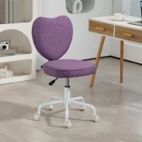 HOMCOM Heart Love Shaped Back Design Office Chair with Adjustable Height, Purple(m-10)