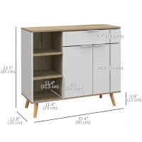 HOMCOM Modern Sideboard Cabinet, Freestanding Sideboards and Buffets with 2 Doors, Drawer and Adjustable Shelves(m-3)