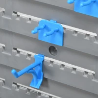 DURHAND 54 Piece Pegboard and Shelf Tool Organizer Wall Mounted DIY Garage Storage with 50 Hooks Blue(m-7)