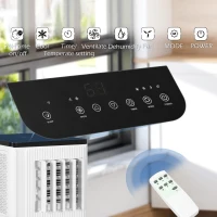 HOMCOM 8000 BTU Smart WiFi Enabled Portable Air Conditioner for Rooms Up to 215 Sq. Ft., 3-in-1 Moible AC Unit with Dehumidifier, Fan, Sleep, App & Remote, 24H Timer, Window Installation Kit, White(m-7)