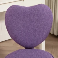 HOMCOM Heart Love Shaped Back Design Office Chair with Adjustable Height, Purple(m-8)