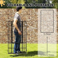 PawHut 16 Panels Dog Playpen with Strap, Portable & DIY, for Large Dogs, for Yard, RV, Camping, Garden, 47" Height(m-4)