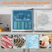 HOMCOM Mini Freezer Countertop, 1.1 Cu.Ft Compact Upright Freezer with Removable Shelves, Reversible Door for Home, Dorm, Apartment and Office, Gray(m-4)