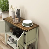 HOMCOM Farmhouse Kitchen Storage Cabinet, Free Standing Sideboard Console Table with Barn Doors, Bottom Shelf, White(m-10)