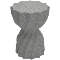 Outsunny Spiral Decorative Garden Stool, Flower Top Outdoor Stool Side Table Plant Stand Footstool for Indoor Outdoor, Grey(m-11)