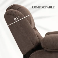 HOMCOM Overstuffed Power Lift Recliner Chair with Vibration Massage and Heat, Side Pockets, Pocket Spring, for Adults, Brown(m-7)