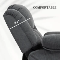 HOMCOM Overstuffed Power Lift Recliner Chair with Vibration Massage and Heat, Side Pockets, Pocket Spring, for Adults, Gray(m-7)