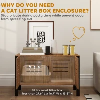 PawHut Cat Litter Box Enclosure with Tall Legs, Scratching Board, Dark Brown, 31.5"L x 17.7"W x 19.7"H(m-5)