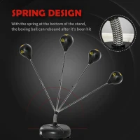 Soozier Reflex Bag with Stand, Freestanding Punching Bag Set with Speedball and Gloves, 52.4" -59.4" Adjustable Height for Home Gym Training(m-6)