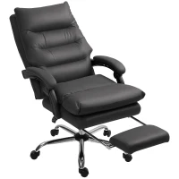 Vinsetto Microfibre Massage Office Chair, Heated Reclining Chair with Footrest, Double-tier Padding, Swivel Wheels, Black(m-12)