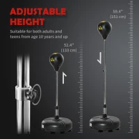 Soozier Reflex Bag with Stand, Freestanding Punching Bag Set with Speedball and Gloves, 52.4" -59.4" Adjustable Height for Home Gym Training(m-5)