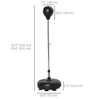 Soozier Reflex Bag with Stand, Freestanding Punching Bag Set with Speedball and Gloves, 52.4" -59.4" Adjustable Height for Home Gym Training(m-3)