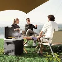 Outsunny 12 Volt Car Fridge Refrigerator, 42 Quart (40L) Portable Electric Cooler, 12V/24V DC & 100-240V AC, -4℉-68℉(m-1)