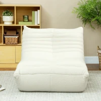HOMCOM Bean Bag Chair for Adults, Giant Fireside Chair, Bean Bag Sofa with High Density Foam for Living Room, Cream White(m-7)