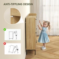 HOMCOM Narrow Shoe Storage Cabinet, Modern Slim Shoe Cabinet with 4 Flip Drawers, 16 Pairs of Shoes for Hallway, Entryway, Oak(m-9)