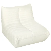 HOMCOM Bean Bag Chair for Adults, Giant Fireside Chair, Bean Bag Sofa with High Density Foam for Living Room, Cream White(m-1)