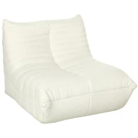 HOMCOM Bean Bag Chair for Adults, Giant Fireside Chair, Bean Bag Sofa with High Density Foam for Living Room, Cream White(m-11)
