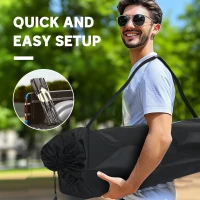 Outsunny Portable Camp Chair, Double Camping Chair with Cup Holders and Carry Bag, Support 551 lbs, Khaki(m-6)