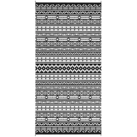 Outsunny Reversible Outdoor Rug, Waterproof Plastic Straw with Carry Bag, 9' x 18', Black & White Geometric Wall(m-1)