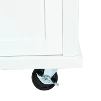 Kitchen Island with 3 Drawers, Rubber Wood Drop-Leaf Countertop, Adjustable Shelves, Rolling Cart for Kitchens, 53" L x 29.5" W x 37" H, White(m-14)