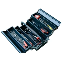 DURHAND 22" Metal Tool Box, Portable 5-Tray Cantilever Steel Tool Chest Cabinet for Garage and Warehouse, Dark Green(m-11)