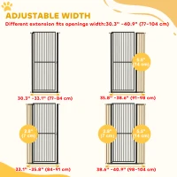 PawHut 59" Extra Tall Cat Gate, 30"-41" Pet Gate with 2.8" and 5.5" Extensions, for Doorway, Hallway, Stairway, Black(m-7)