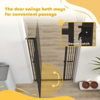 PawHut 59" Extra Tall Cat Gate, 30"-41" Pet Gate with 2.8" and 5.5" Extensions, for Doorway, Hallway, Stairway, Black(m-10)