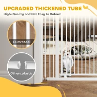 PawHut 59" Extra Tall Cat Gate, 30"-41" Pet Gate with 2.8" and 5.5" Extensions, for Doorway, Hallway, Stairway, White(m-5)