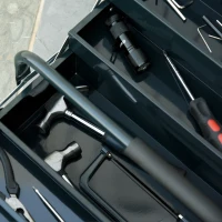 DURHAND 22" Metal Tool Box, Portable 5-Tray Cantilever Steel Tool Chest Cabinet for Garage and Warehouse, Dark Green(m-10)