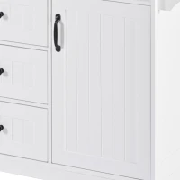 Kitchen Island with 2 Drop Leaves, 3 Drawers, Spice Rack, Power Outlet, Rolling Cart for Dining Room, Kitchen, 56" L x 33.5" W x 36.5" H, White(m-11)