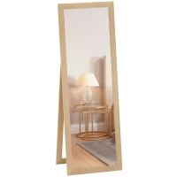 HOMCOM 58" x 20" Floor Standing Mirror, Full Body Mirror for Bedroom, Living Room, Oak(m-11)