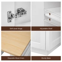 Kitchen Island with Extendable Dining Table, Power Outlet, Drawers and Shelves, Utility Island for Kitchen, 83" L x 27.5" W x 36" H, White+Natural(m-10)