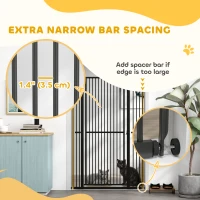 PawHut 59" Extra Tall Cat Gate, 30"-41" Pet Gate with 2.8" and 5.5" Extensions, for Doorway, Hallway, Stairway, Black(m-4)
