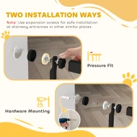 PawHut 59" Extra Tall Cat Gate, 30"-41" Pet Gate with 2.8" and 5.5" Extensions, for Doorway, Hallway, Stairway, Black(m-6)